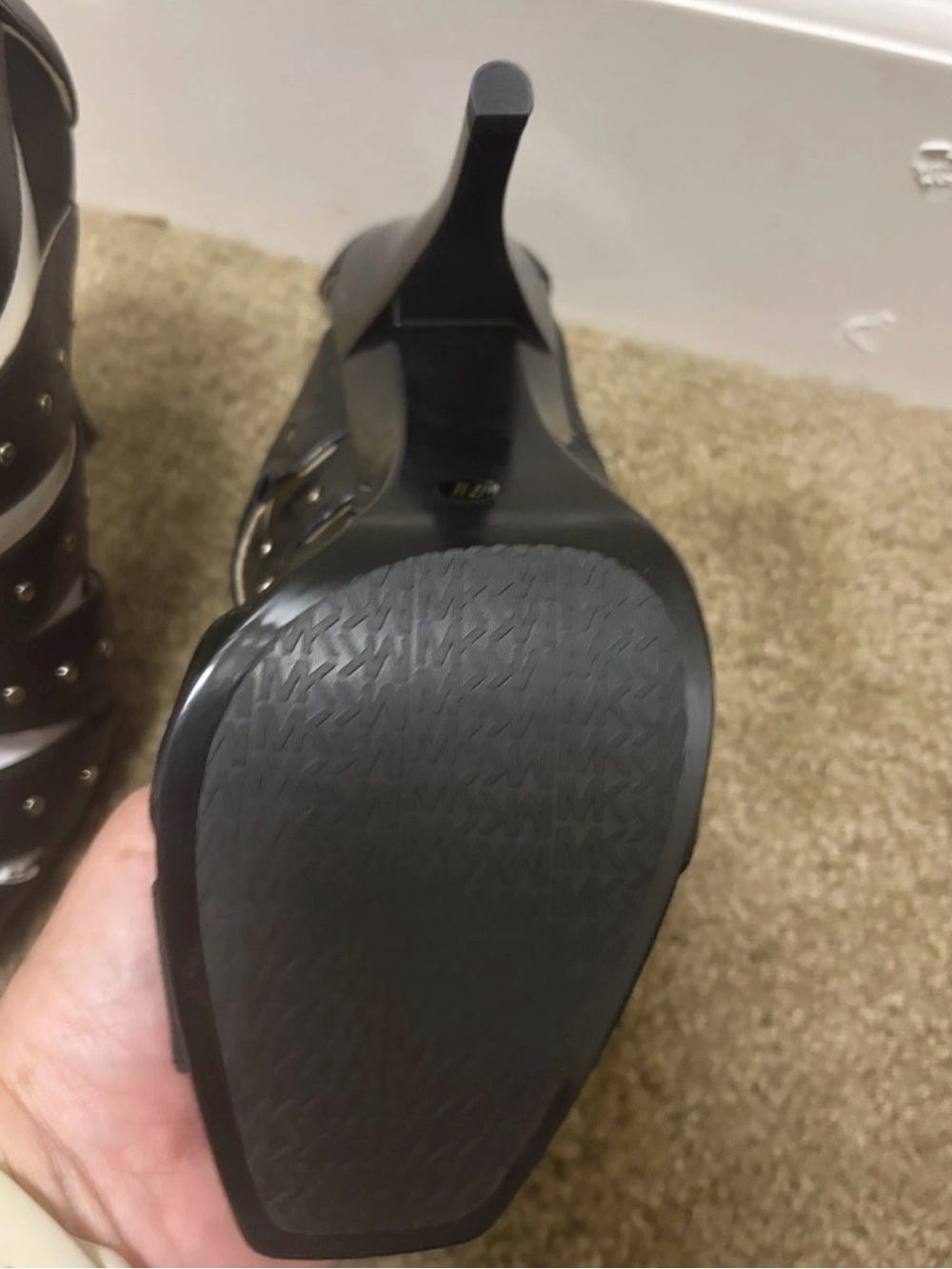 MICHAEL Michael Kors Black Studded Multi-Strap Heeled Sandals - Picture 4 of 12
